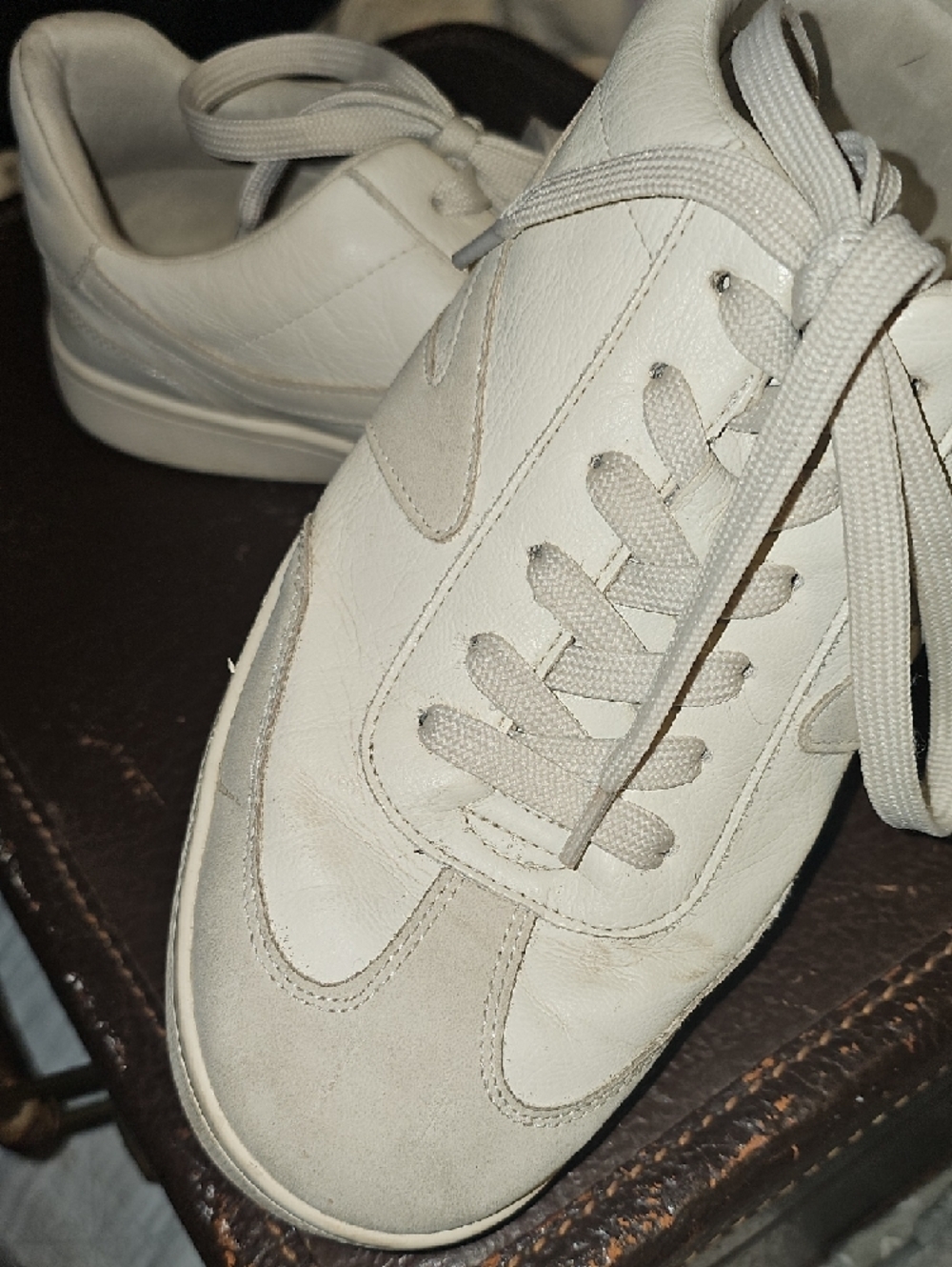 Dolce Vita Cream White Leather Women's Sneakers